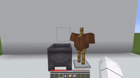 A GIF image demonstrating dyeing a tunic in a cauldron