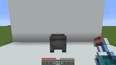 A GIF image demonstrating dyeing a tunic in a cauldron